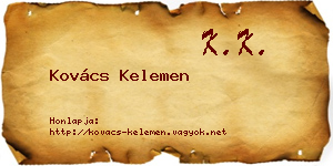 Kovács Kelemen névjegykártya